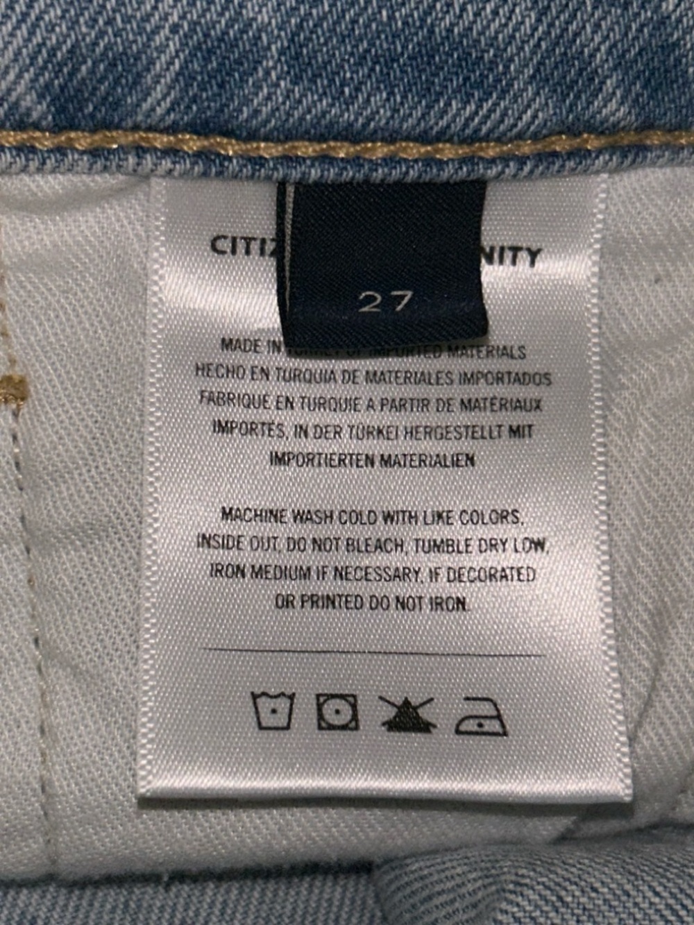 Citizens Of Humanity Light Blue Straight Leg Jeans with Knee Rips - Picture 5 of 5